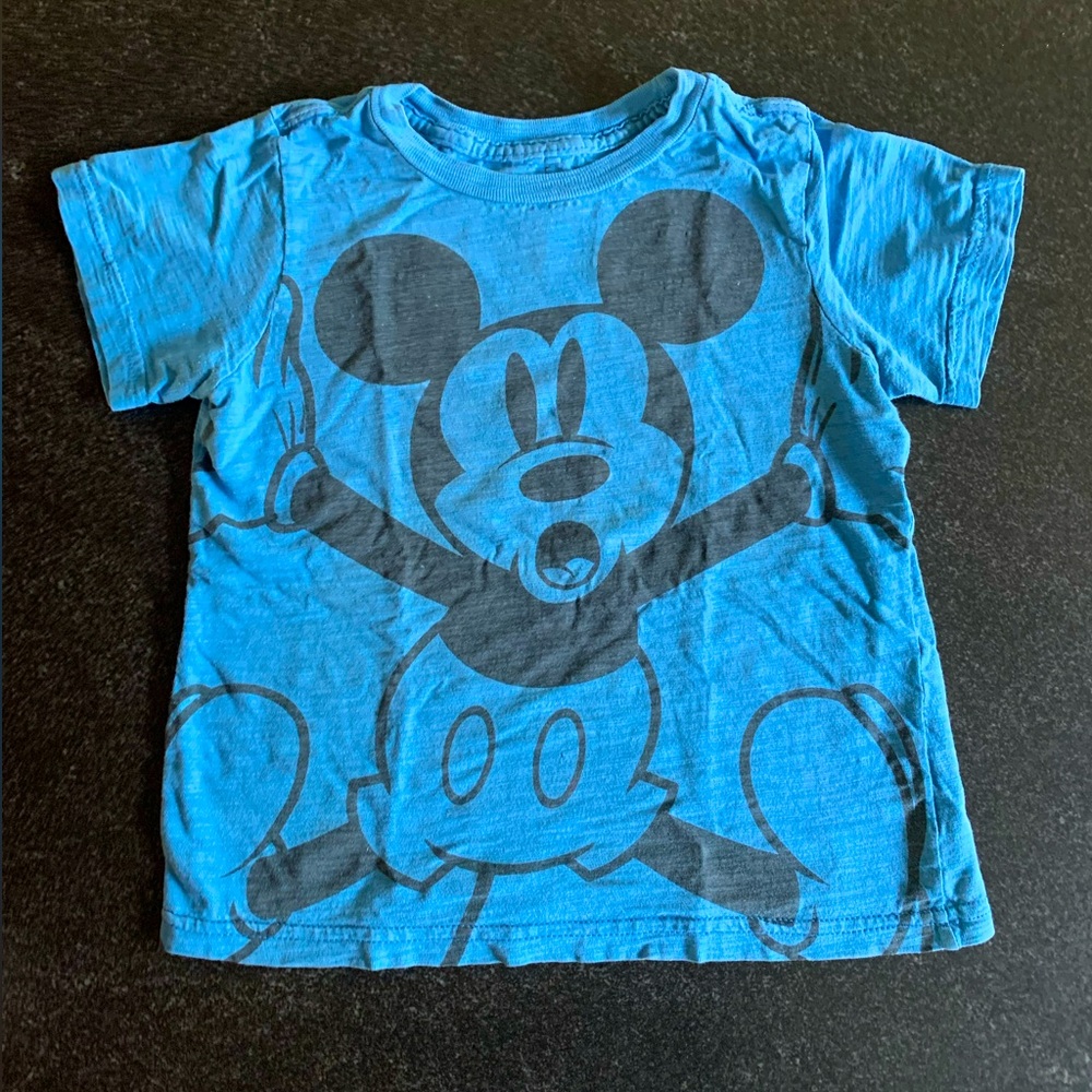 Disney Blue Mickey Mouse T-Shirt Size 4 - Rare!